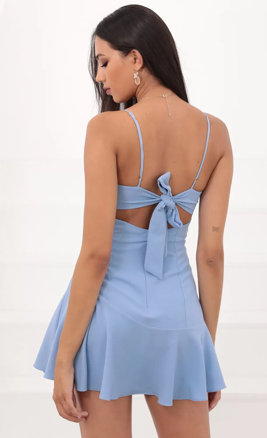 A-Line Bow Dress In Powder Blue^LUCY IN THE SKY Sale