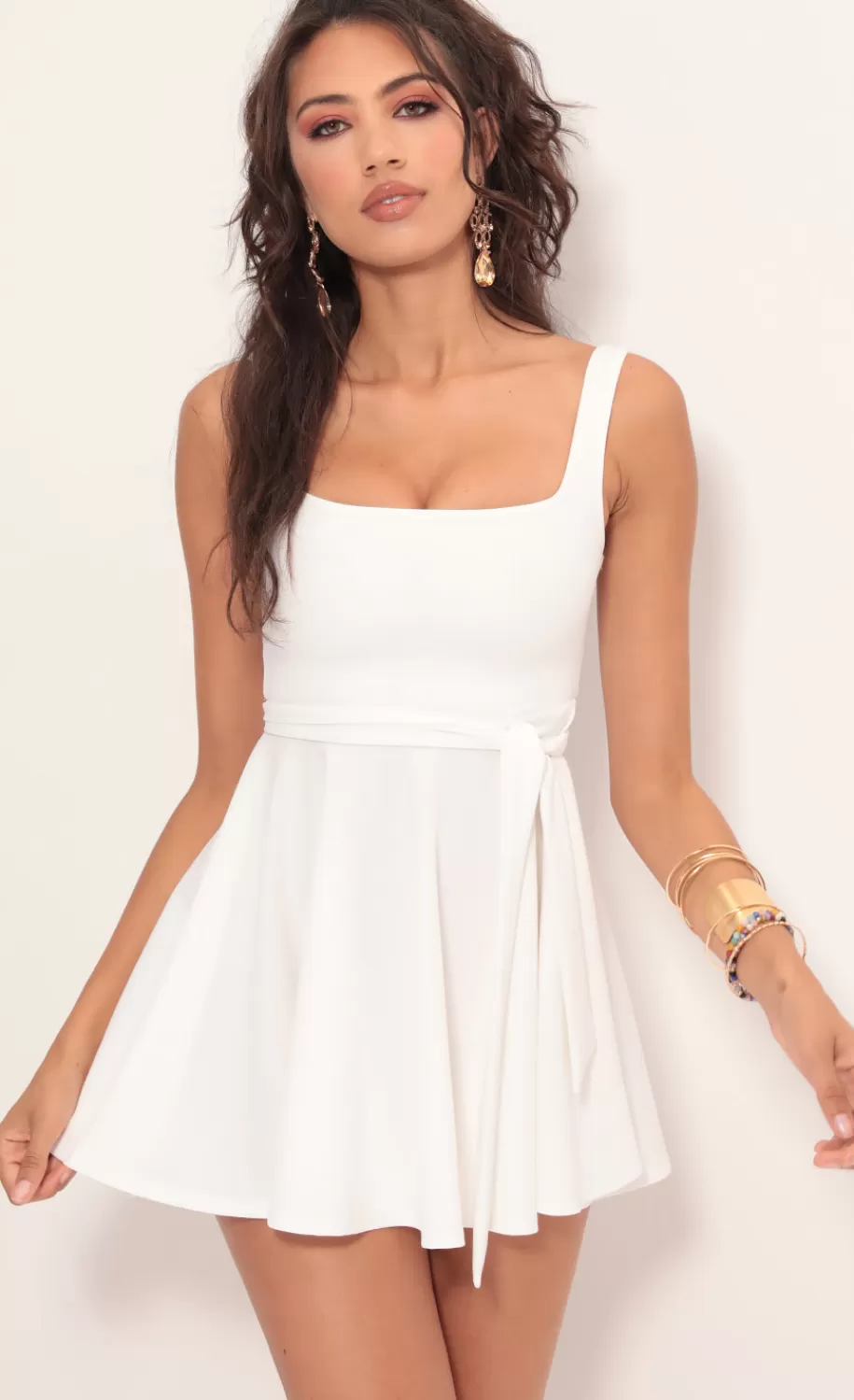 A-line Dress In White^LUCY IN THE SKY Shop