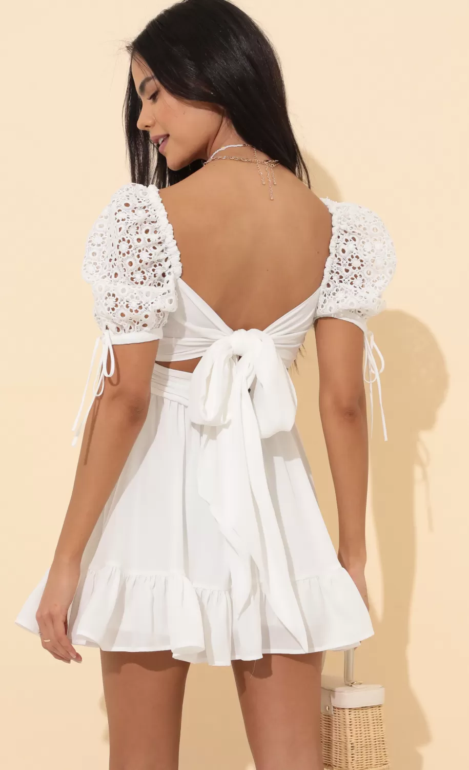 Baby Doll Dress In White^LUCY IN THE SKY Clearance