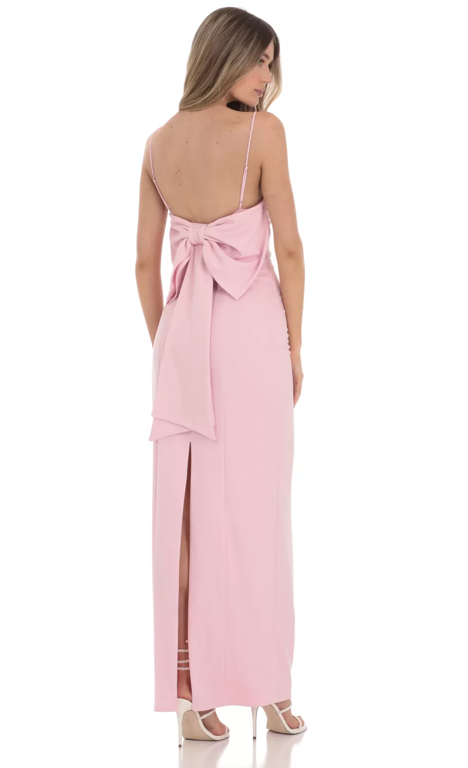 Back Bow Maxi Dress In Pink^LUCY IN THE SKY Best Sale