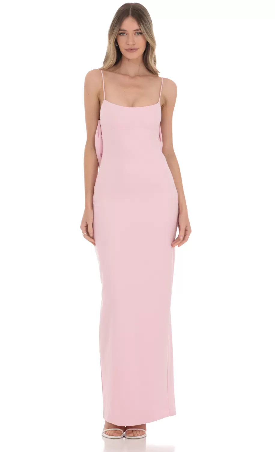 Back Bow Maxi Dress In Pink^LUCY IN THE SKY Best Sale