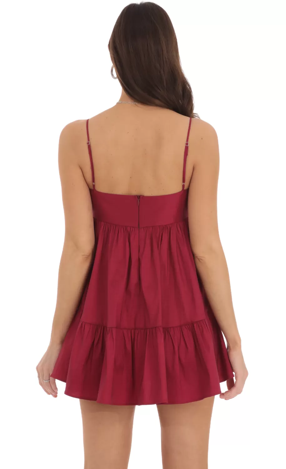 Bow Babydoll Dress In Maroon^LUCY IN THE SKY Outlet