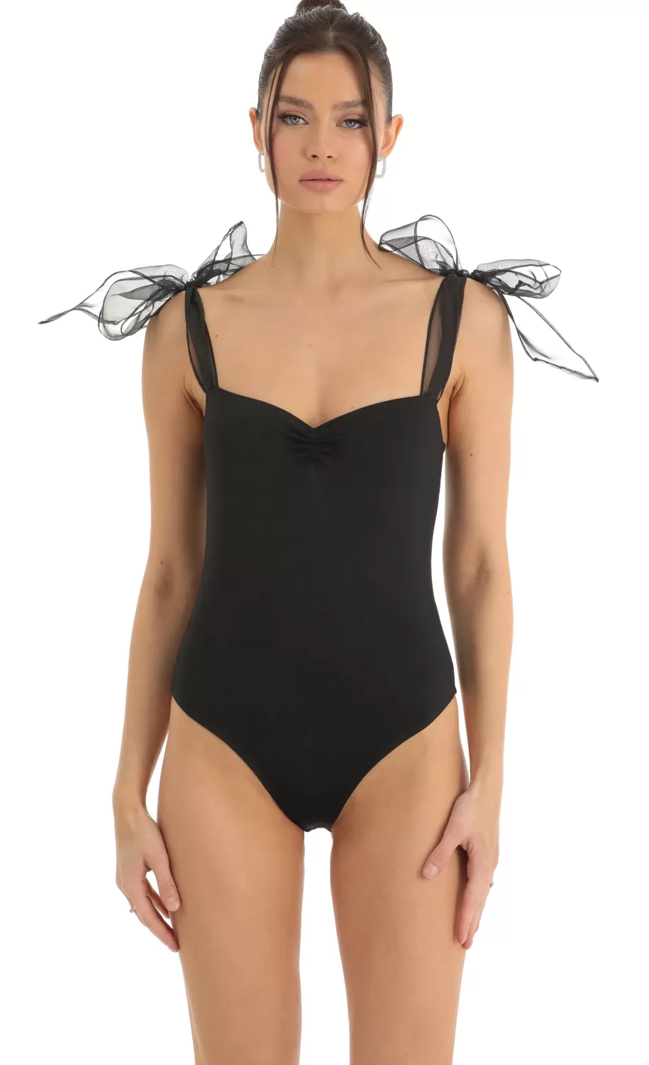 Bow Bodysuit In Black^LUCY IN THE SKY Sale