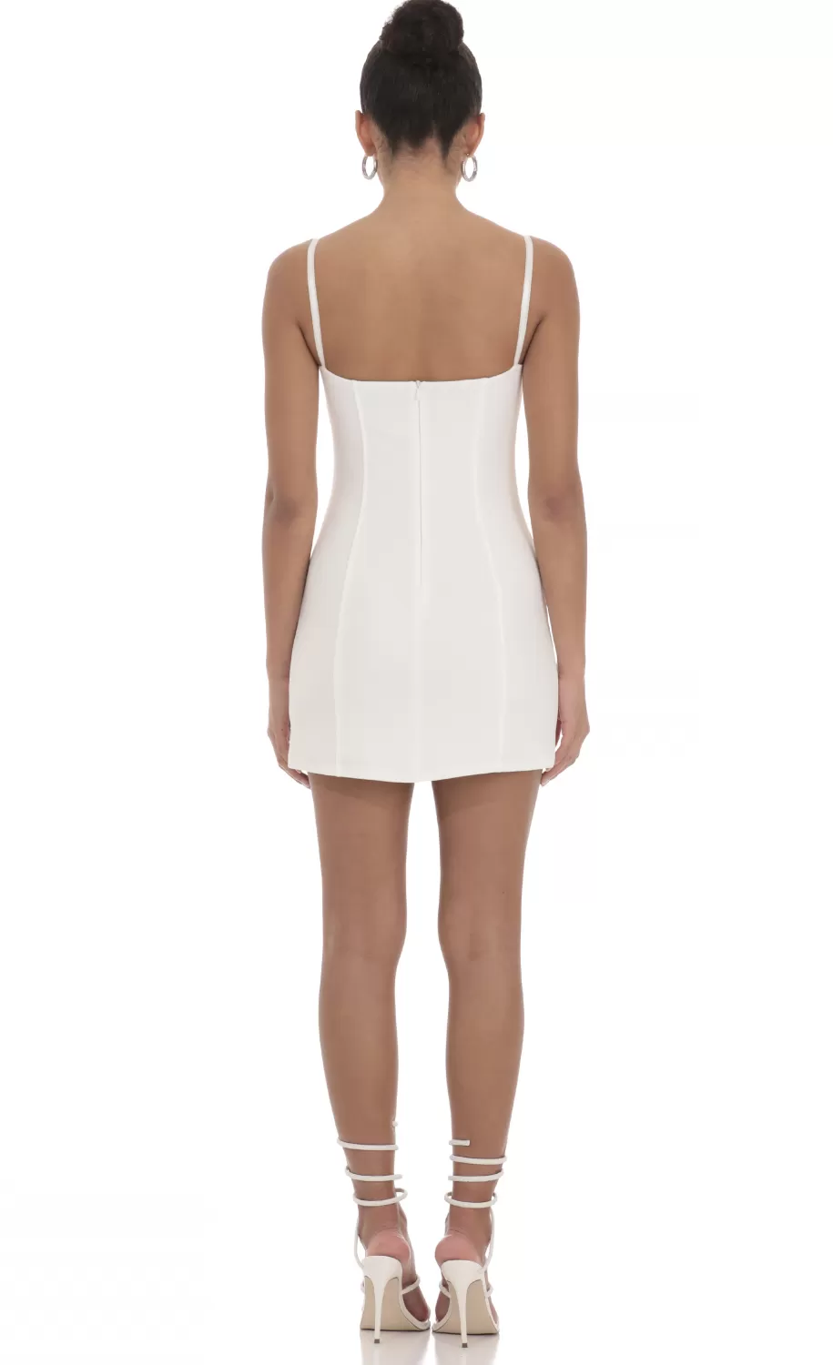 Bow Ties Bodycon Dress In White^LUCY IN THE SKY Shop