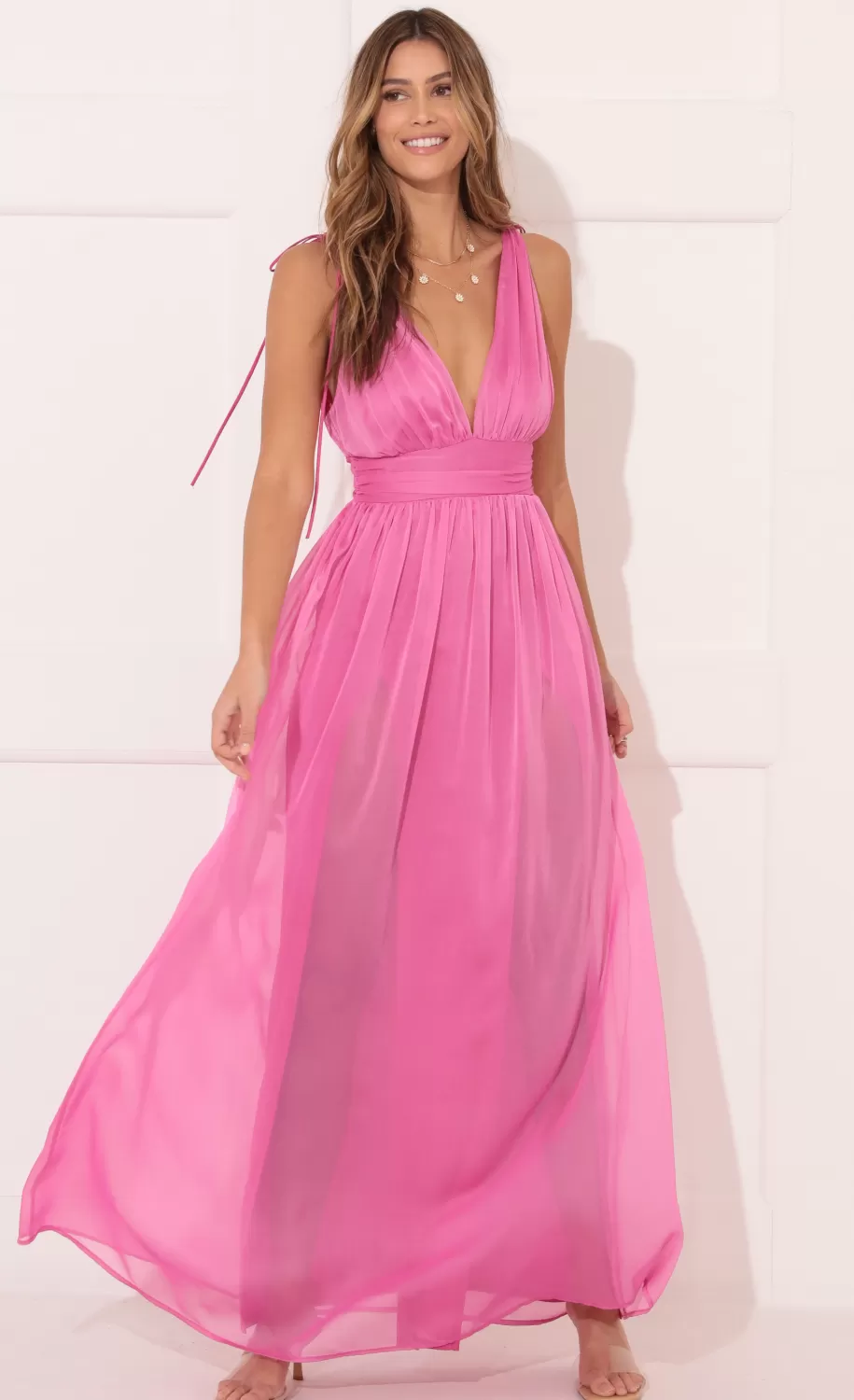 Chiffon Maxi Dress In Pink^LUCY IN THE SKY Best