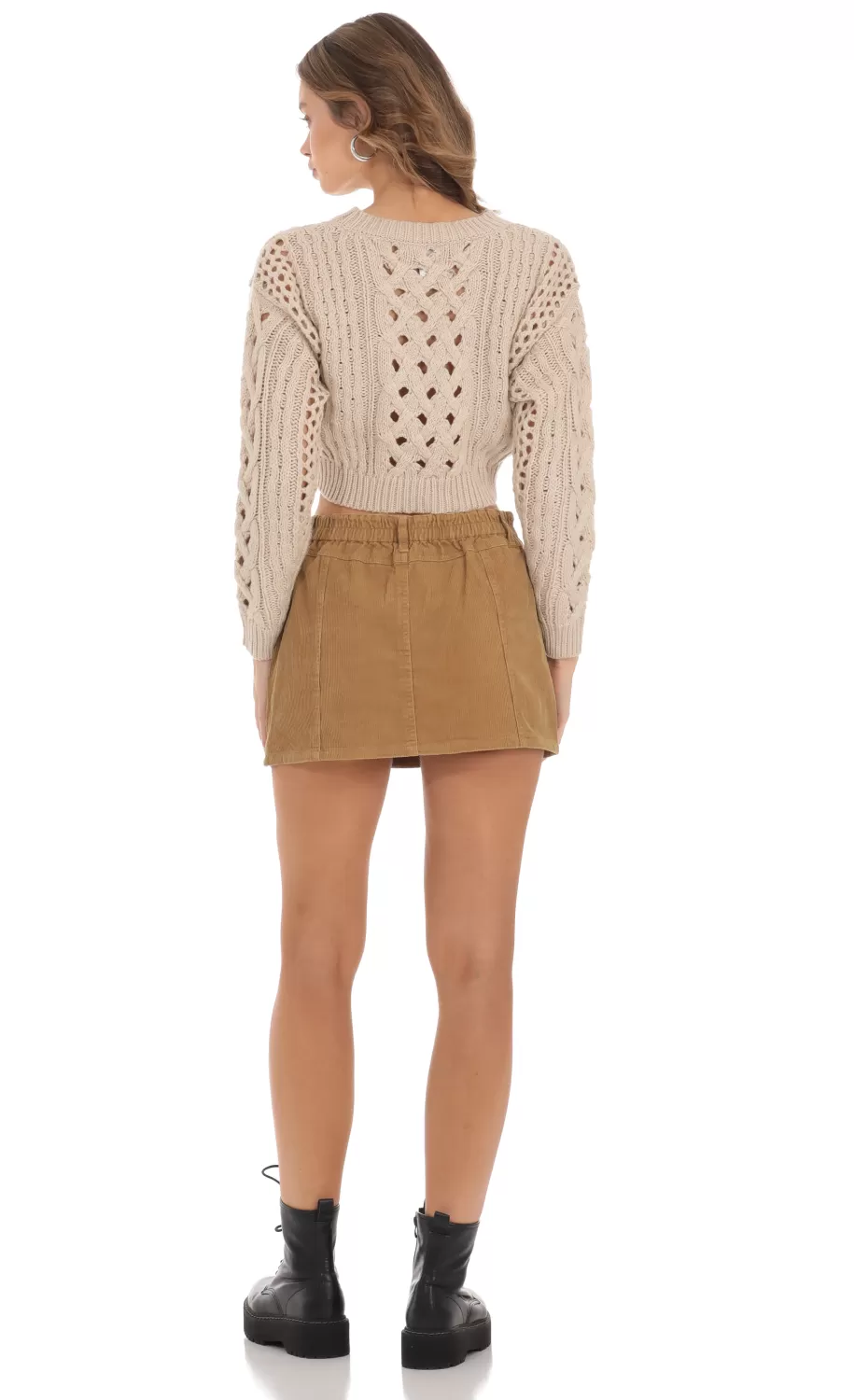 Corduroy Cargo Skirt In Brown^LUCY IN THE SKY Fashion