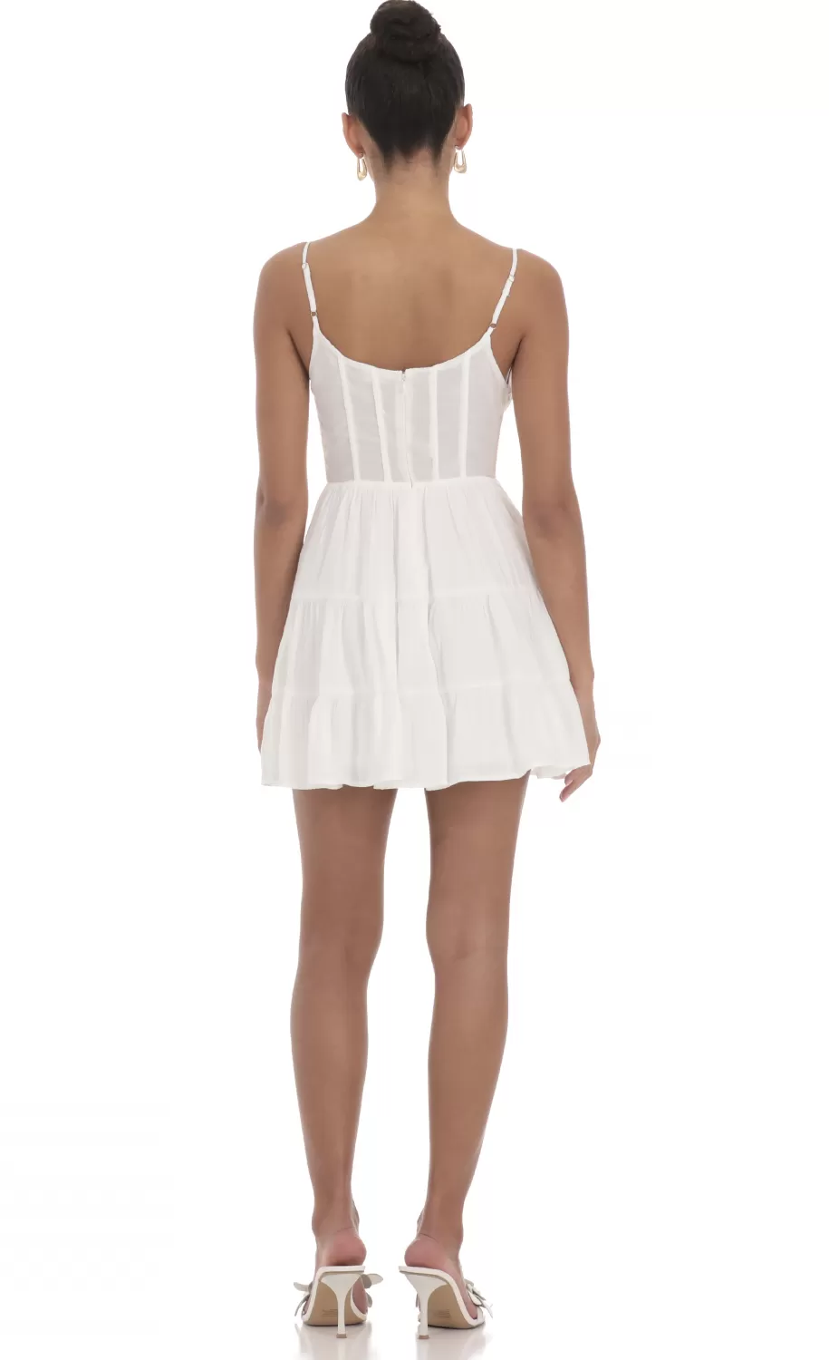 Corset A-line Dress In White^LUCY IN THE SKY Best Sale