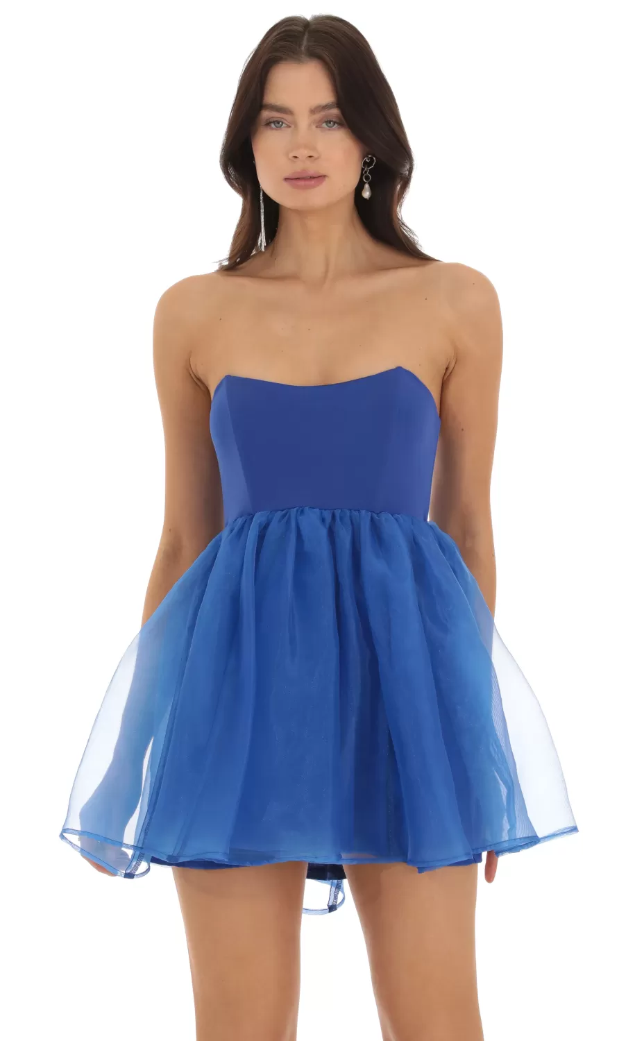 Corset Baby Doll Dress In Blue^LUCY IN THE SKY Shop