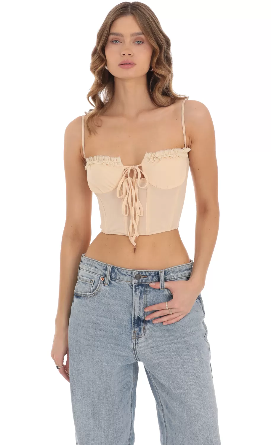 Corset Bralette Top In Nude^LUCY IN THE SKY Online