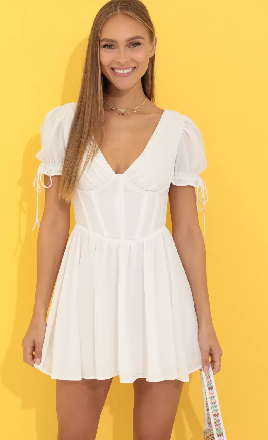 Corset Dress In White^LUCY IN THE SKY Hot