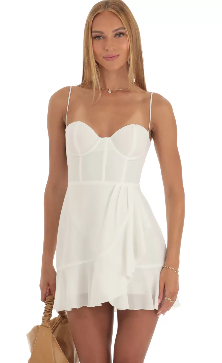 Corset Dress In White^LUCY IN THE SKY Hot