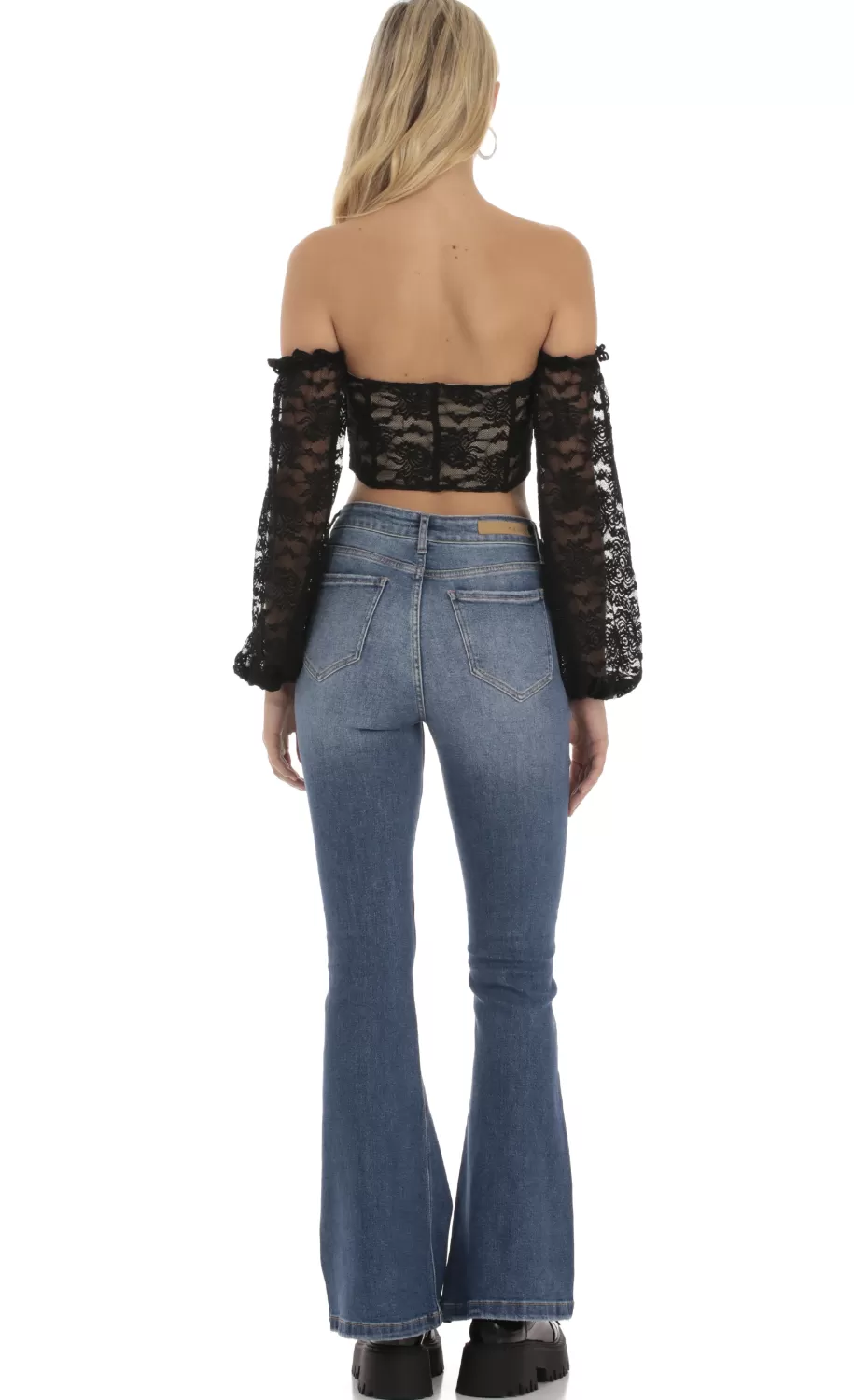 Corset Lace Top In Black^LUCY IN THE SKY Online