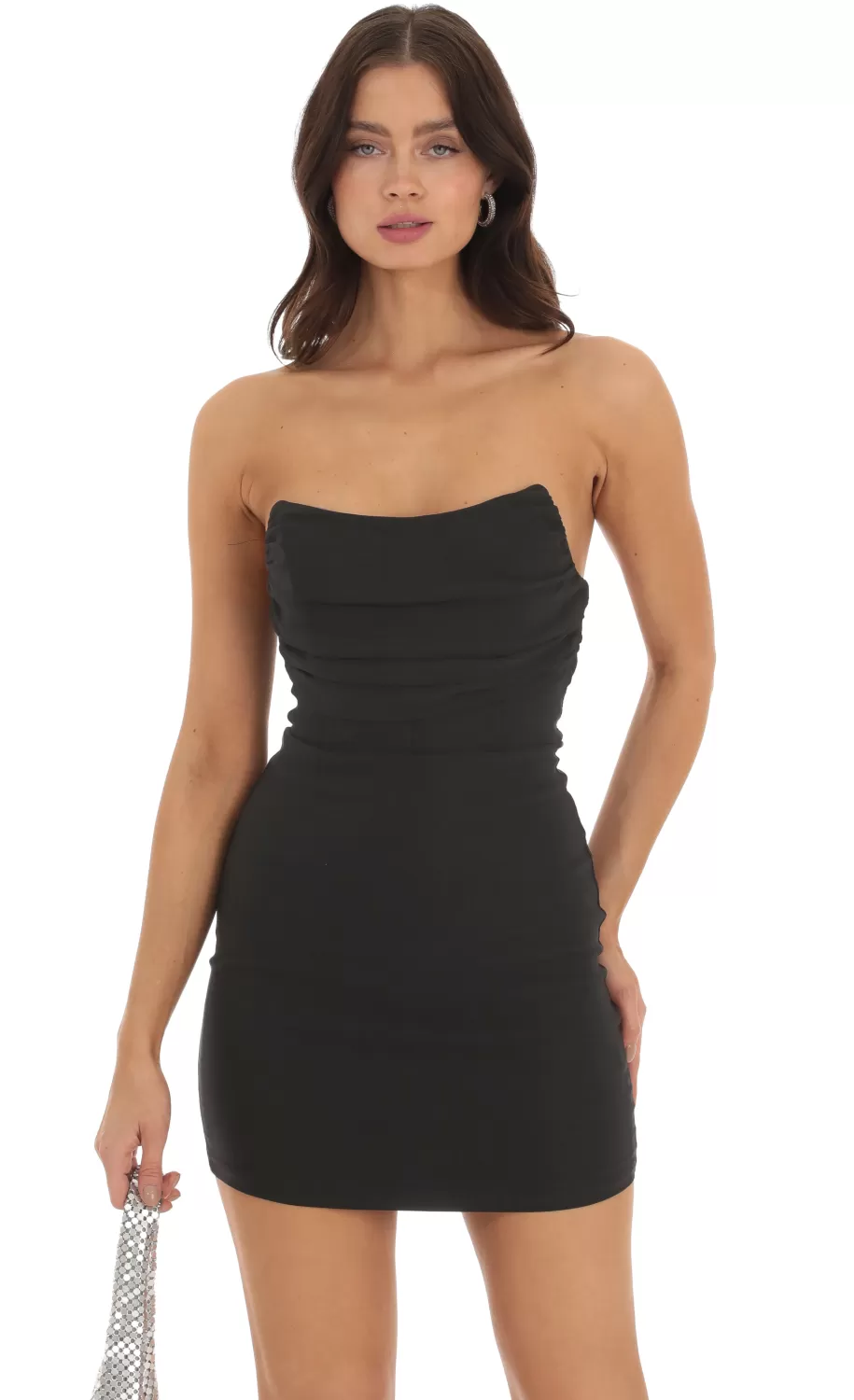 Corset Strapless Dress In Black^LUCY IN THE SKY Cheap