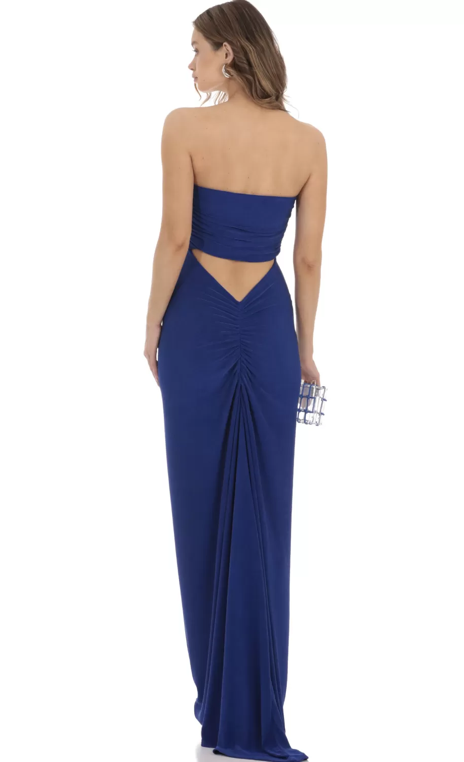 Corset Strapless Maxi Dress In Blue^LUCY IN THE SKY New