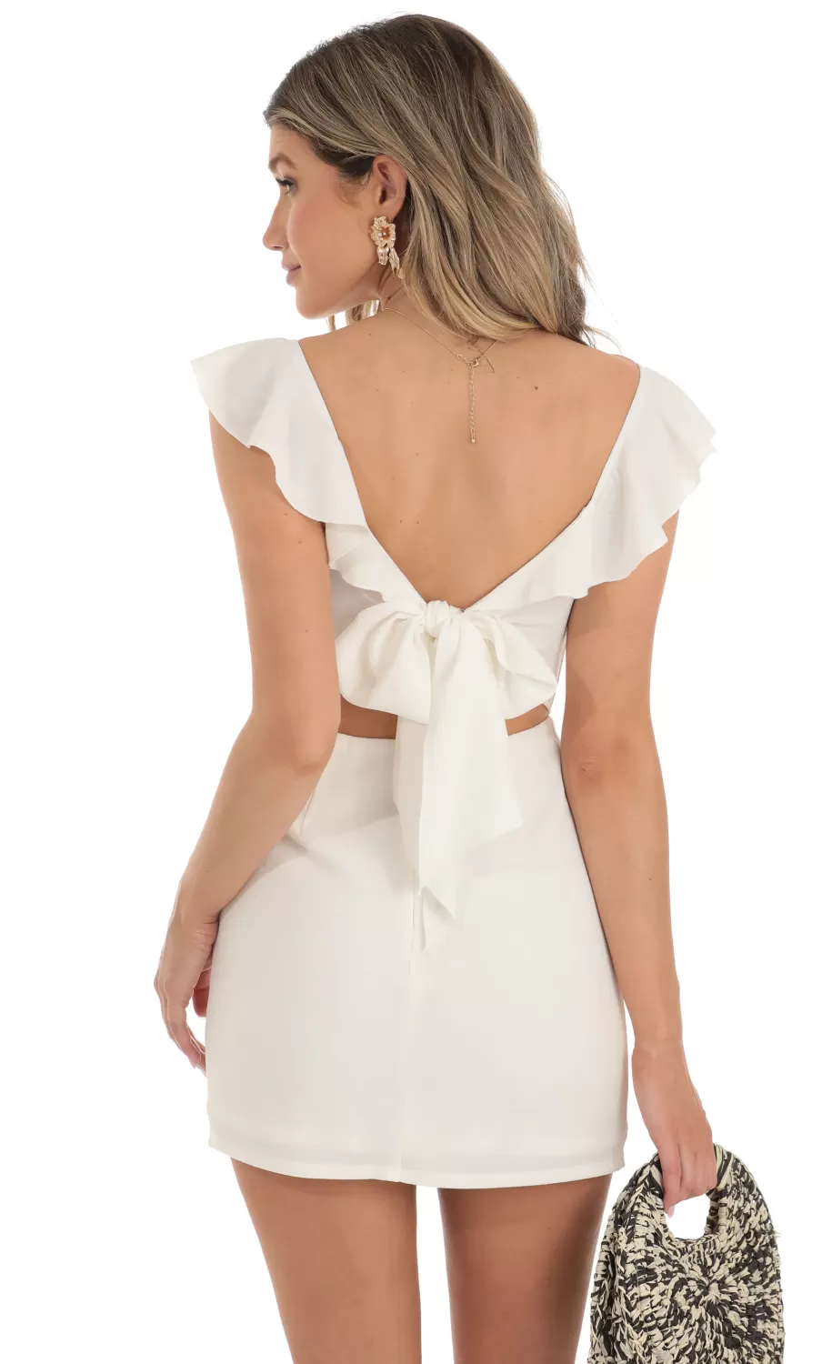 Crepe Corset Dress In White^LUCY IN THE SKY Best Sale