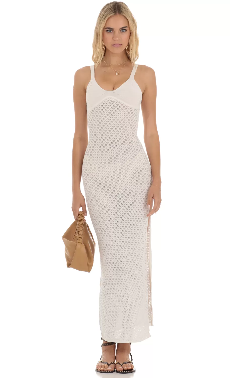 Crochet Dress In Ivory^LUCY IN THE SKY Cheap