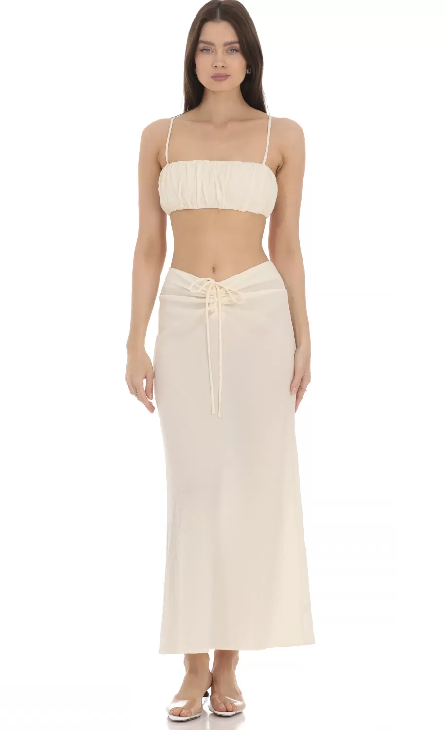 Cropped Two Piece Set In Cream^LUCY IN THE SKY Best