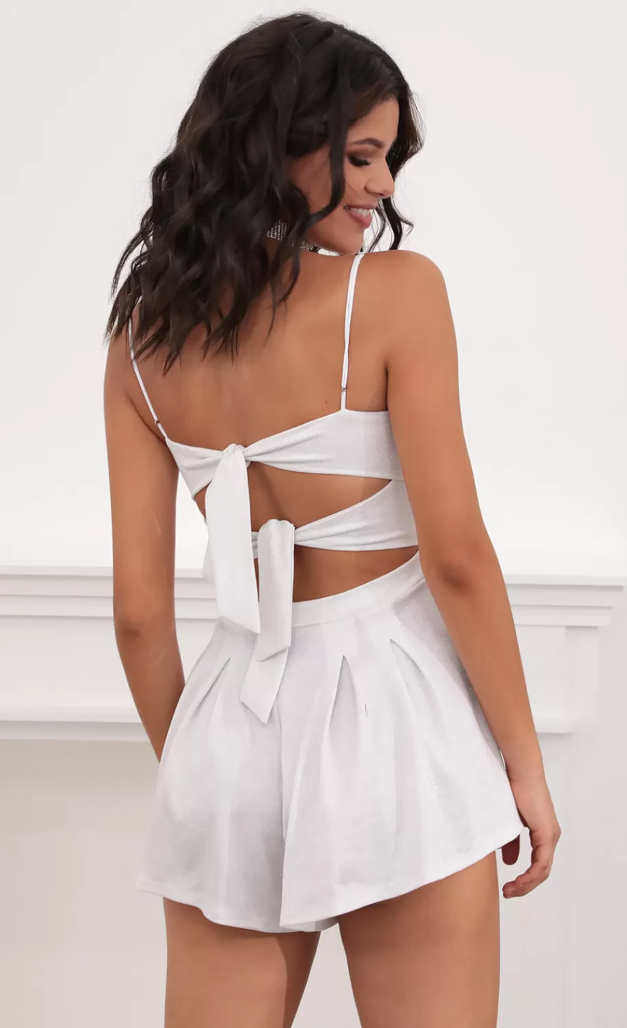 Cutout Romper In Silvery White^LUCY IN THE SKY Online