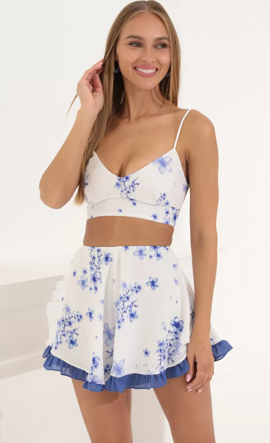 Dianne Two Piece Set In White Floral^LUCY IN THE SKY New