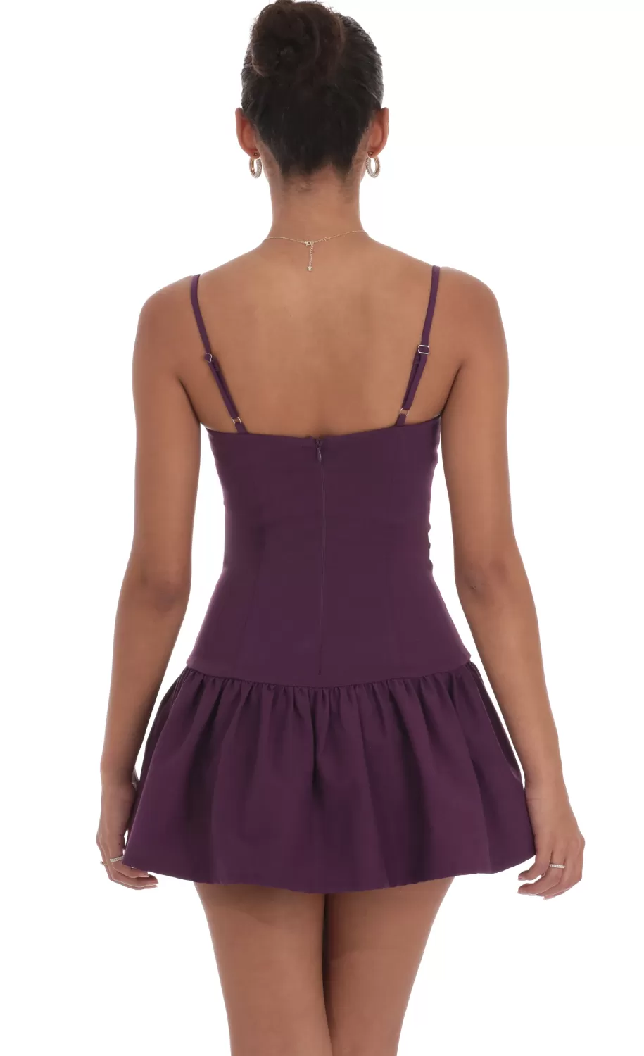 Double Bow Drop Waist Dress In Purple^LUCY IN THE SKY Best Sale