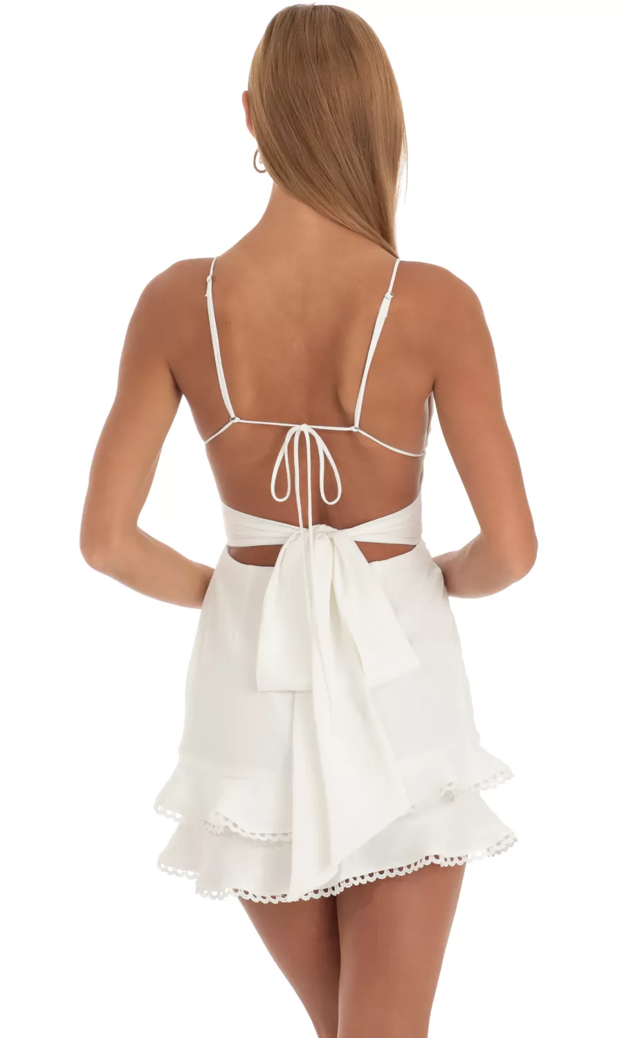 Double Ruffle Dress In White^LUCY IN THE SKY Cheap