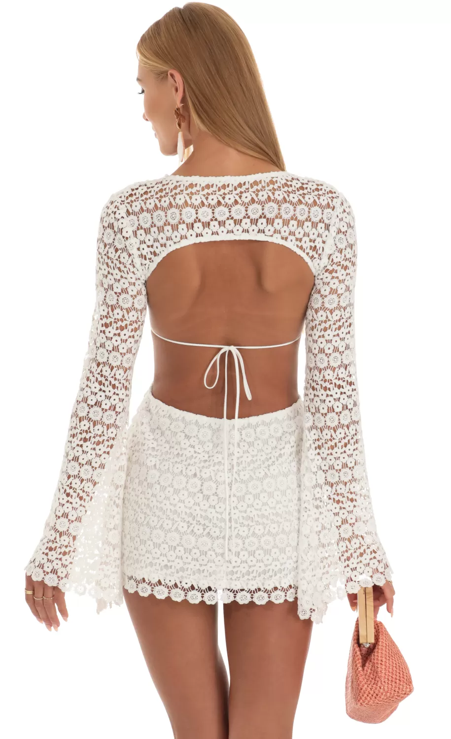 Ethelyn Cut-Out Mini Dress In White^LUCY IN THE SKY Best Sale