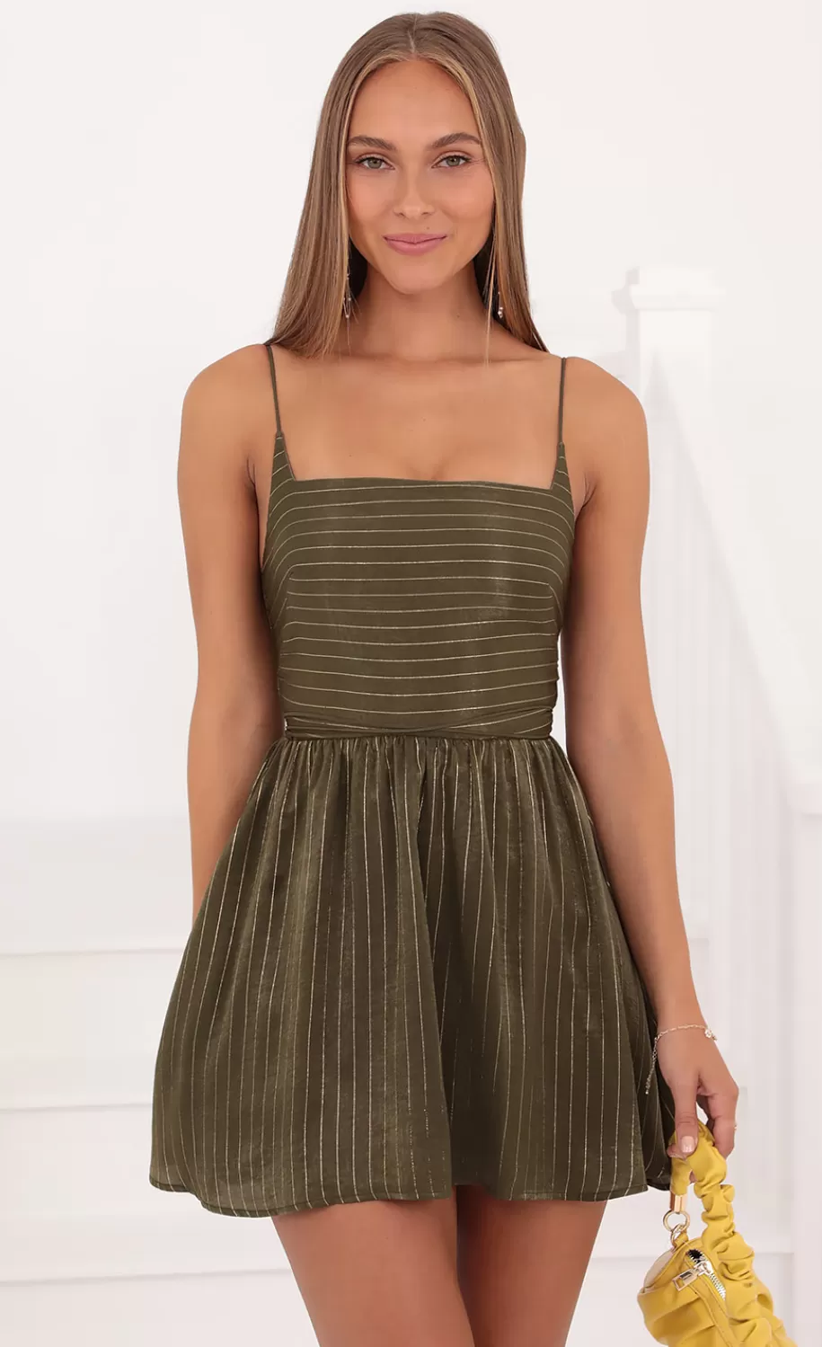 Fit And Flare Dress In Green^LUCY IN THE SKY Sale