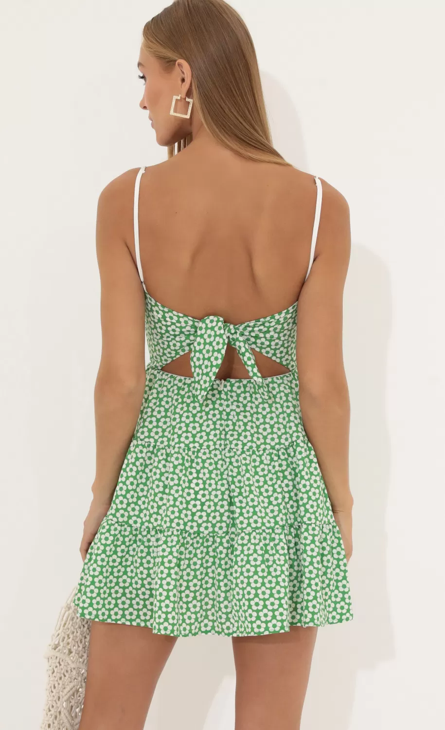 Floral Corset Dress In Green^LUCY IN THE SKY New