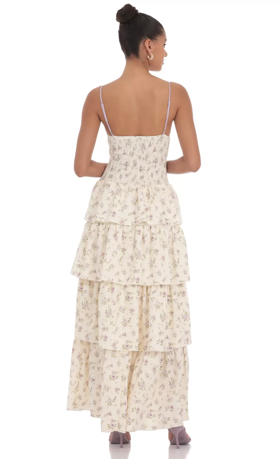 Floral Cutout Ruffle Maxi Dress In Cream^LUCY IN THE SKY Outlet