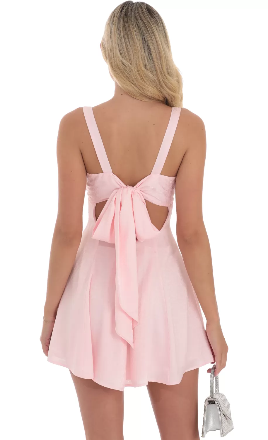 Floral Jacquard A-Line Dress In Pink^LUCY IN THE SKY Sale