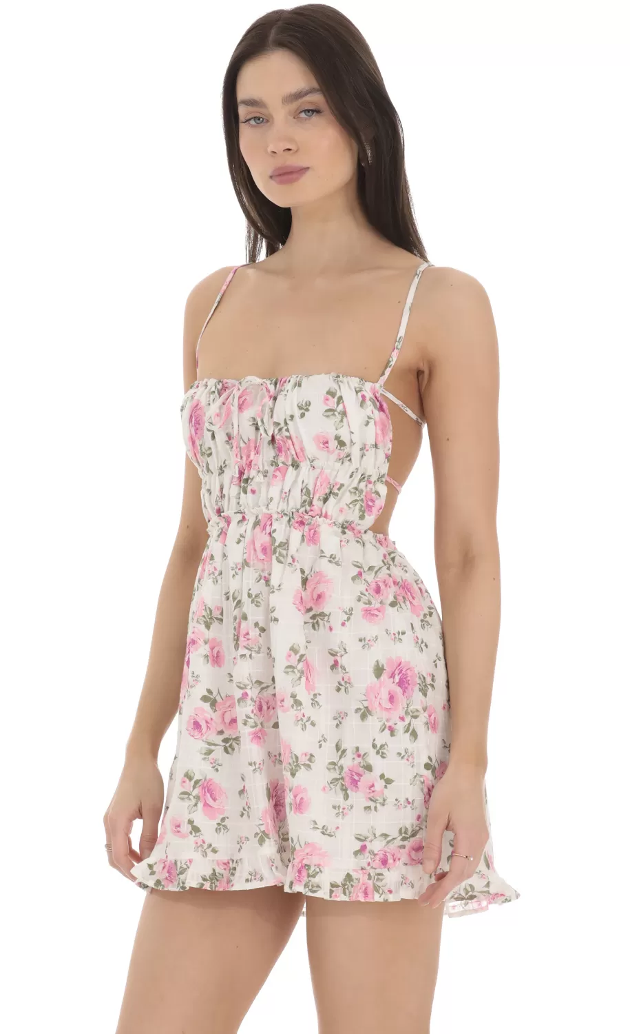 Floral Open Back Dress In White^LUCY IN THE SKY Best Sale