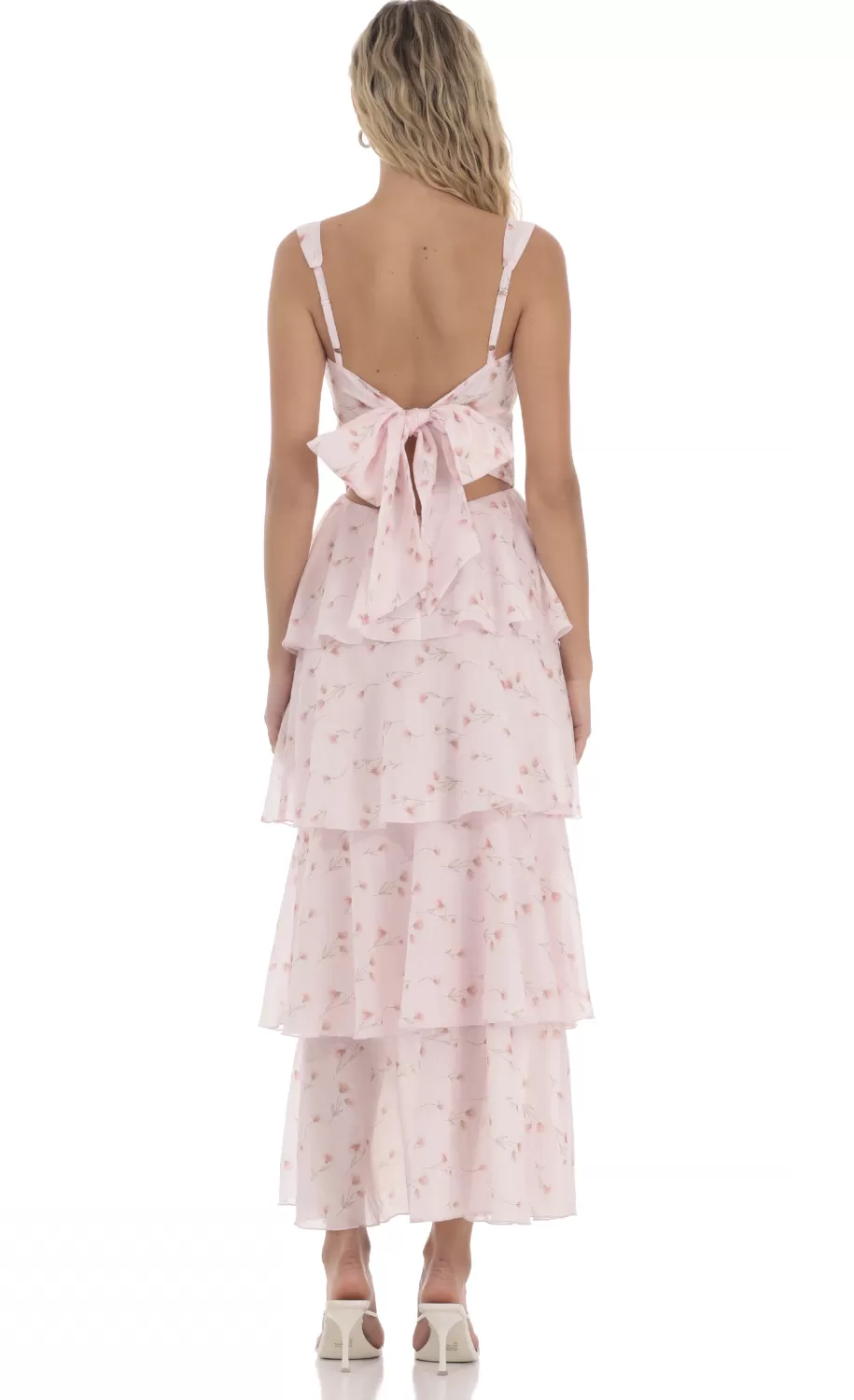 Floral Ruffle Maxi Dress In Pink^LUCY IN THE SKY Store