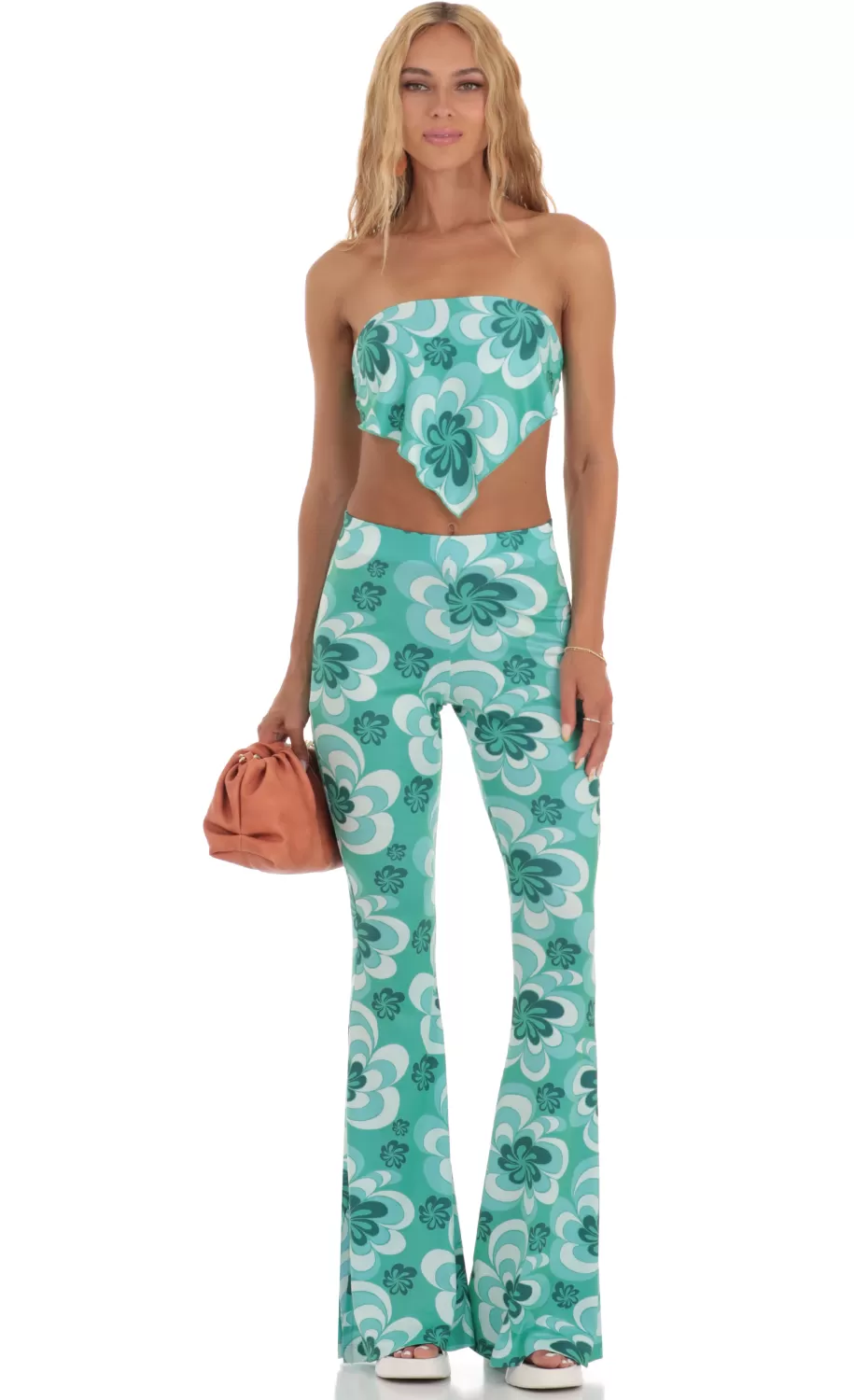 Floral Two Piece Set In Green^LUCY IN THE SKY Outlet