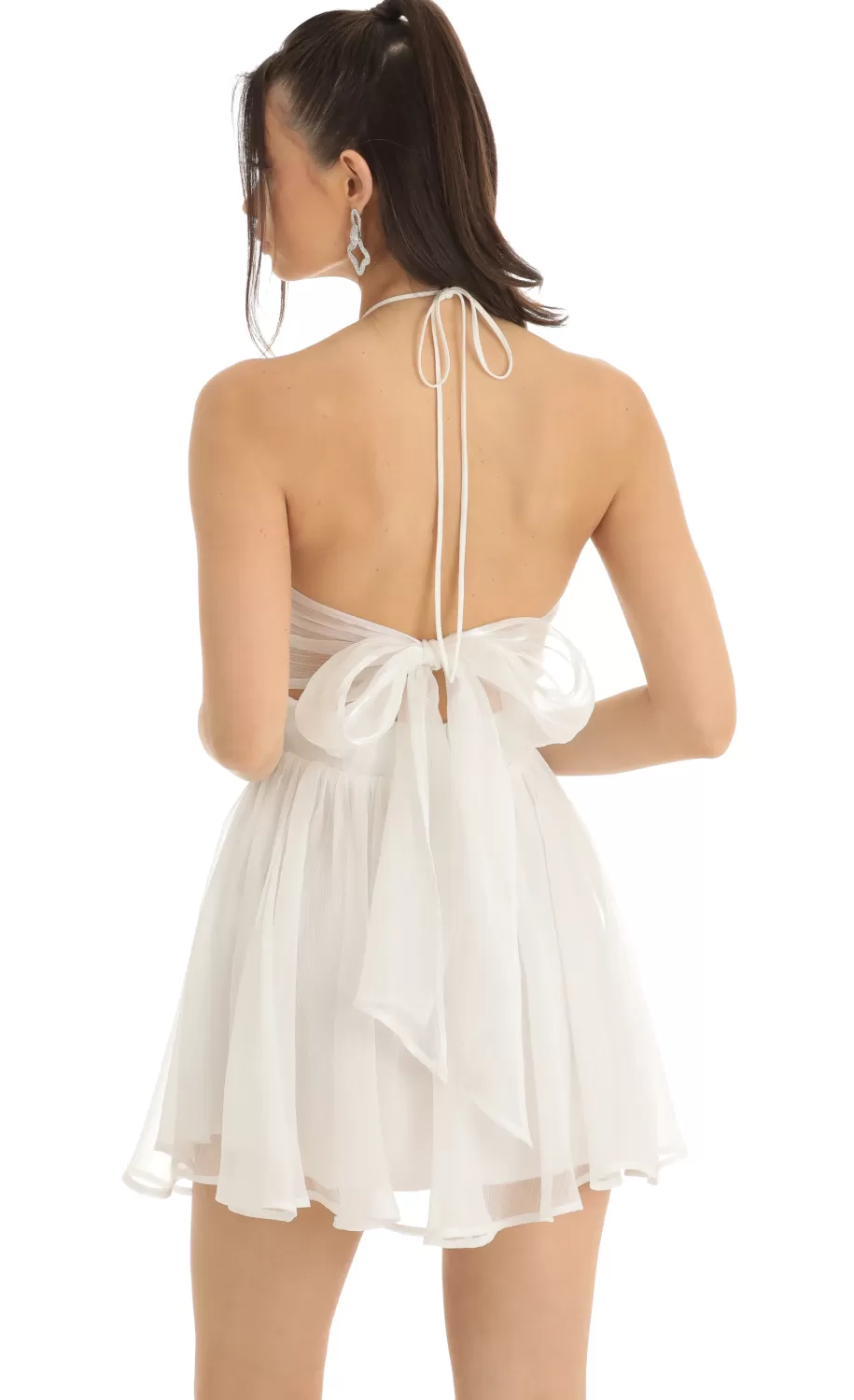 Halter Cutout Dress In White^LUCY IN THE SKY Hot