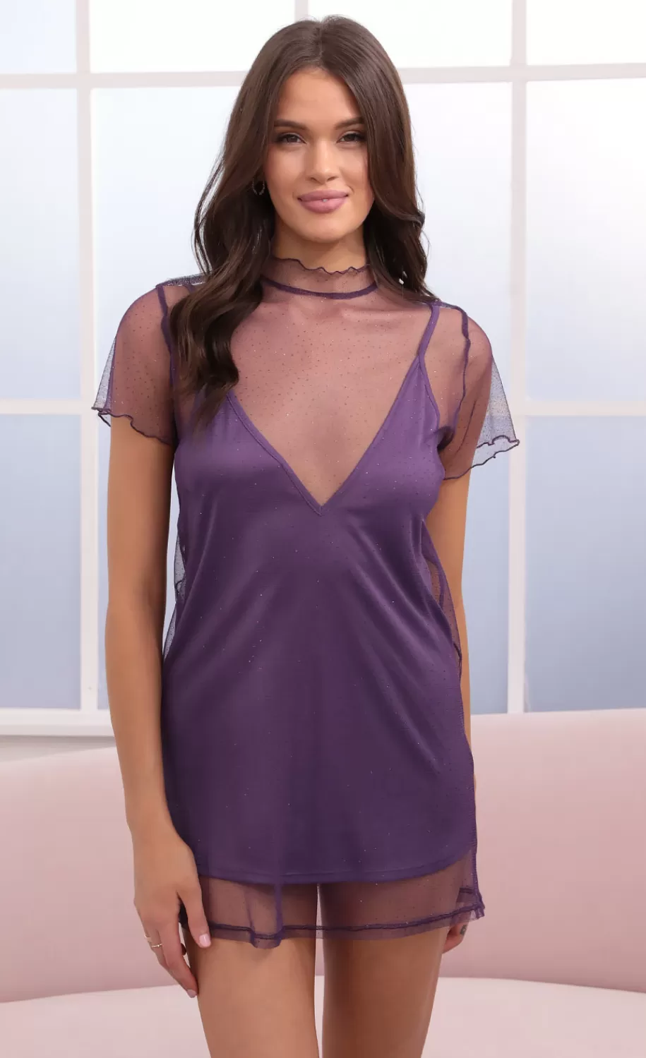 Harper Dress In Sparkling Purple^LUCY IN THE SKY Best Sale