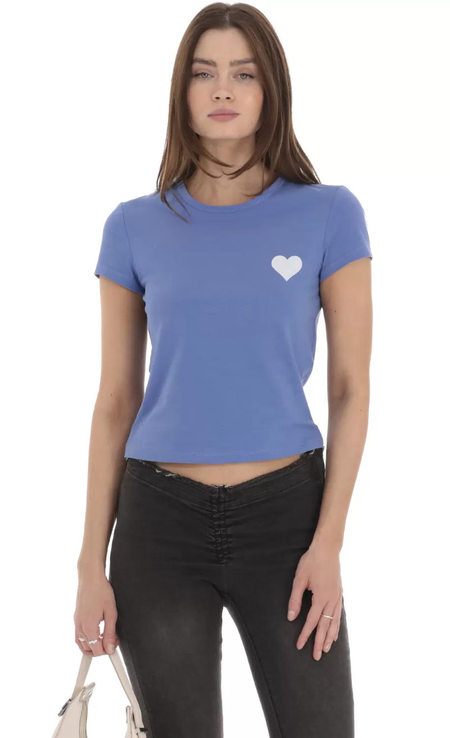 Heart Beverly Hills T-Shirt In Blue^LUCY IN THE SKY Shop