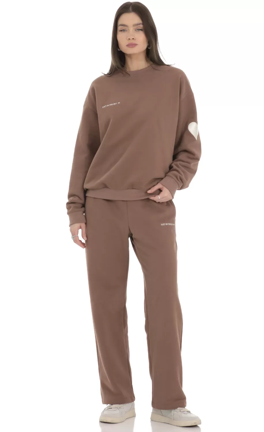 Heart Pocket Sweatpants In Brown^LUCY IN THE SKY Cheap