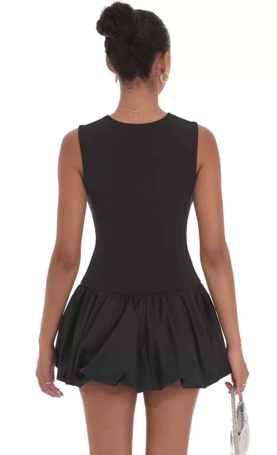 High Neck Bubble Dress In Black^LUCY IN THE SKY Fashion