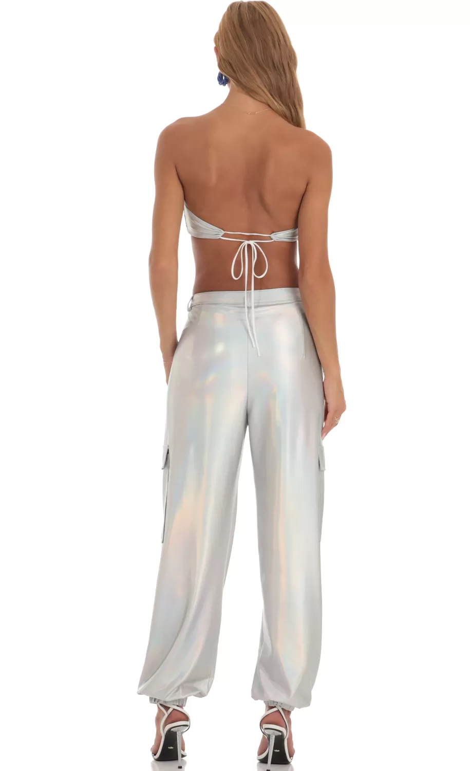 Holographic Pants In Silver^LUCY IN THE SKY Shop