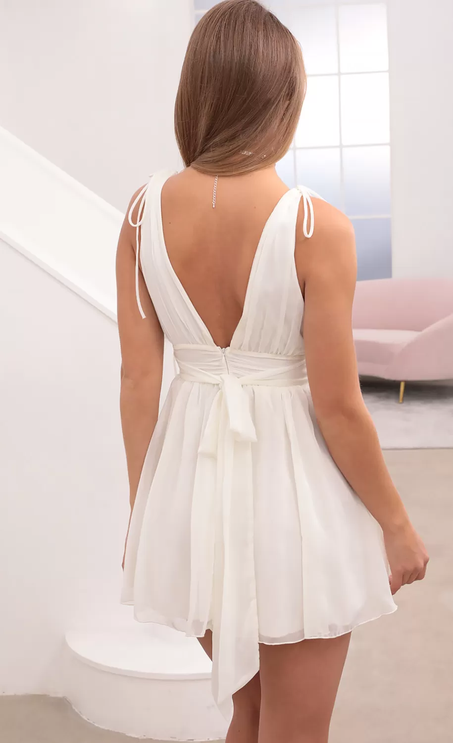 Ivory Chiffon Dress^LUCY IN THE SKY Sale