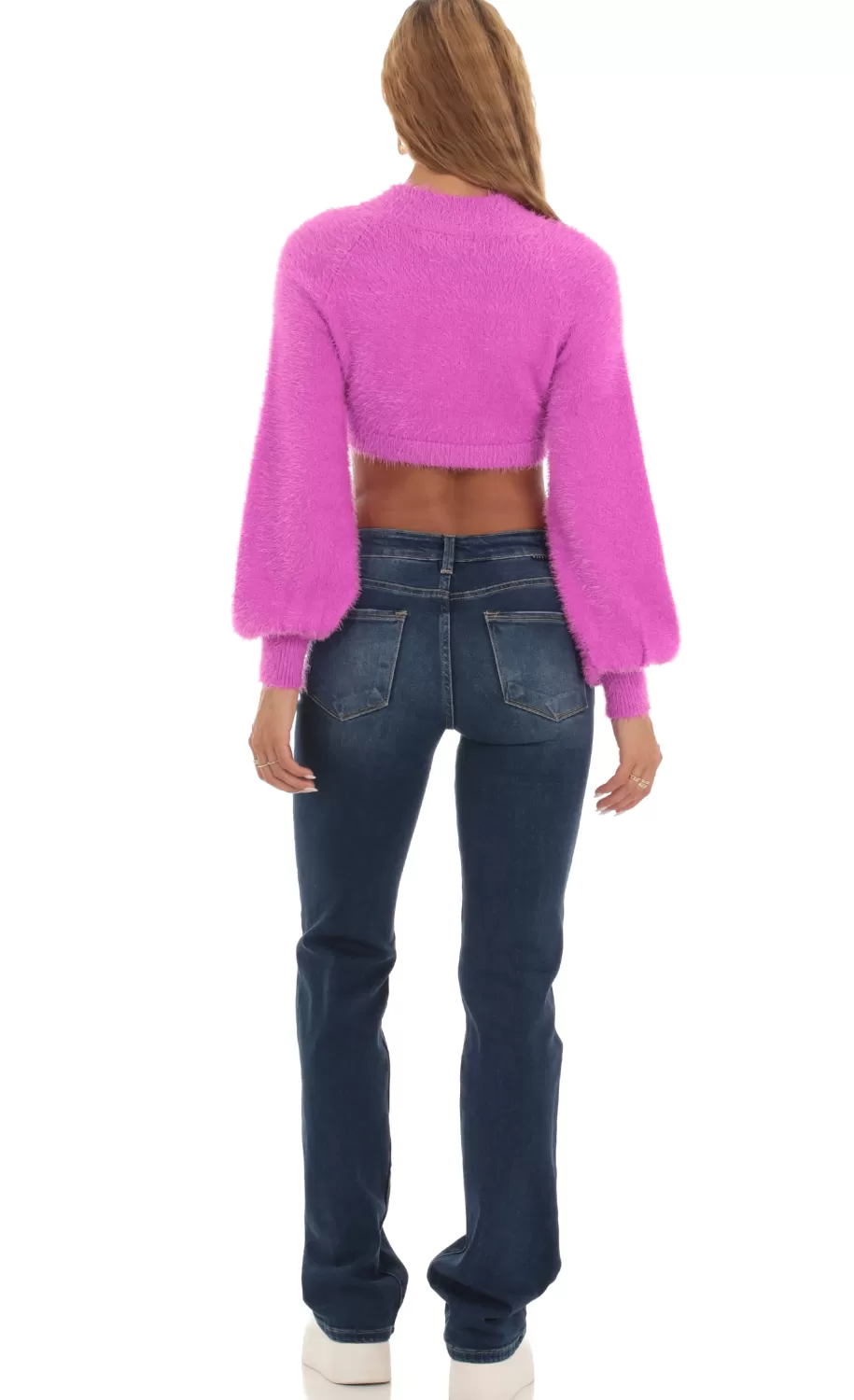 Knit Mock Neck Jumper In Magenta^LUCY IN THE SKY Outlet