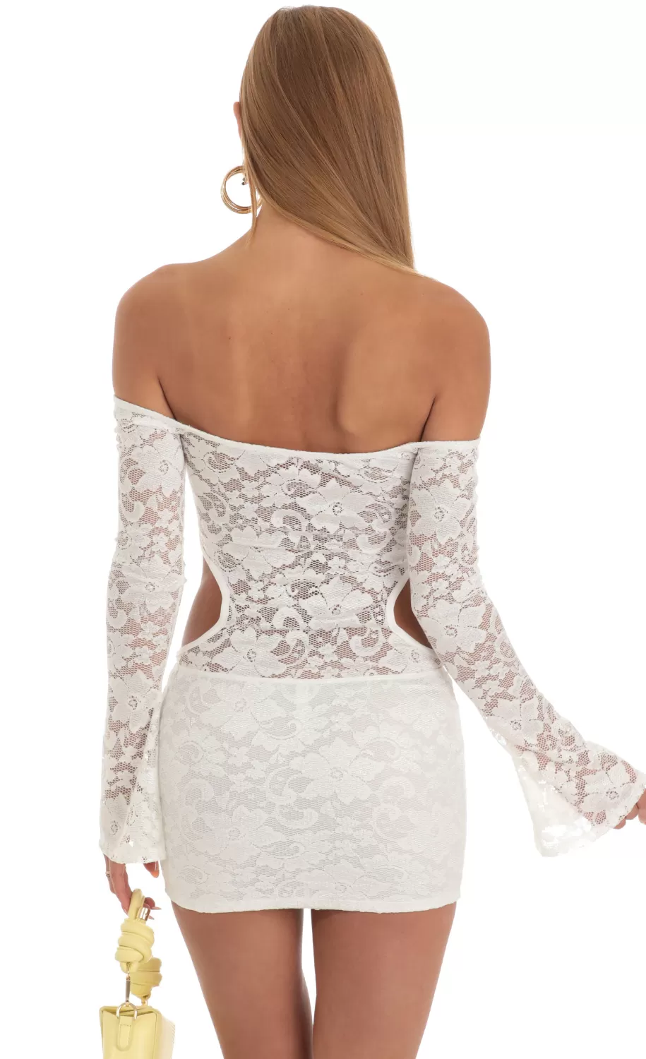 Lace Cutout Dress In White^LUCY IN THE SKY Hot