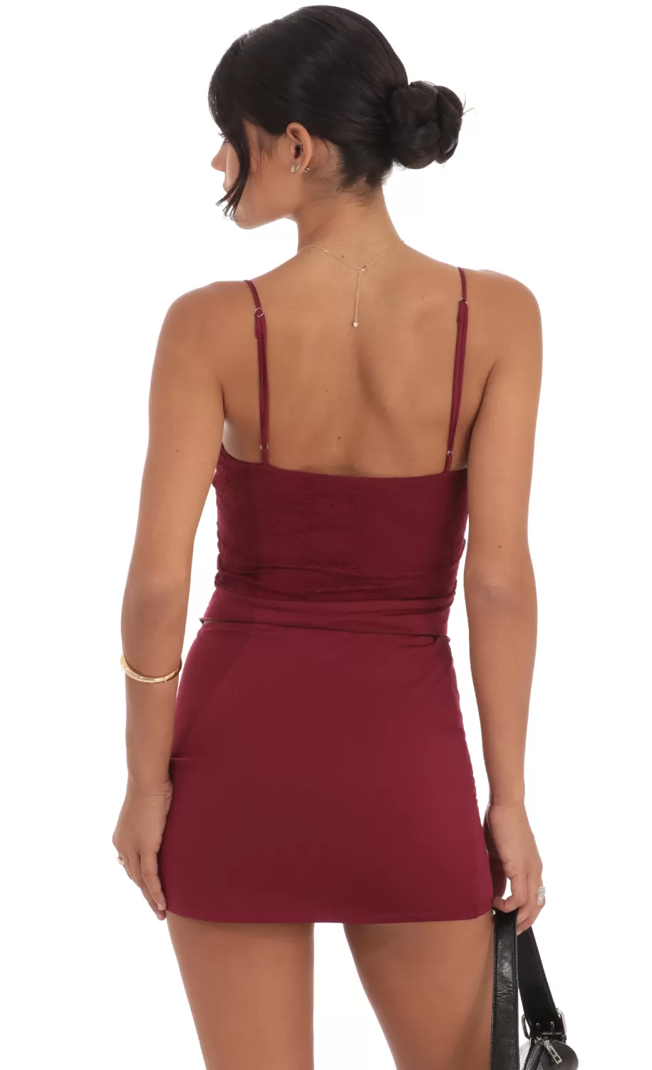 Lace Twist Two Piece Set In Burgundy^LUCY IN THE SKY Hot