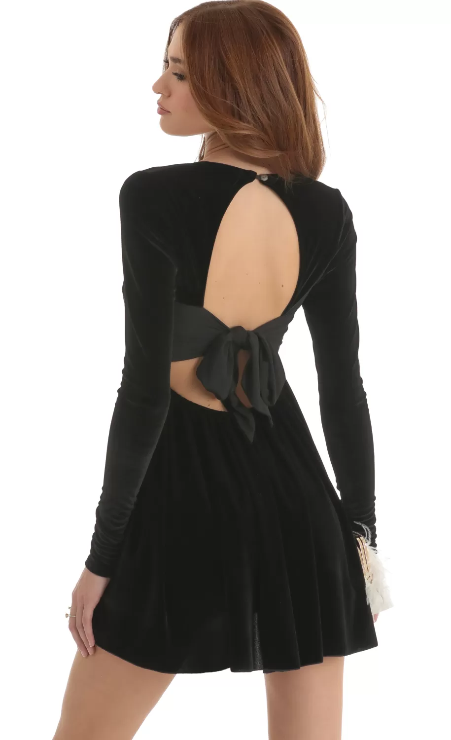 Long Sleeve Baby Doll Dress In Black^LUCY IN THE SKY Fashion
