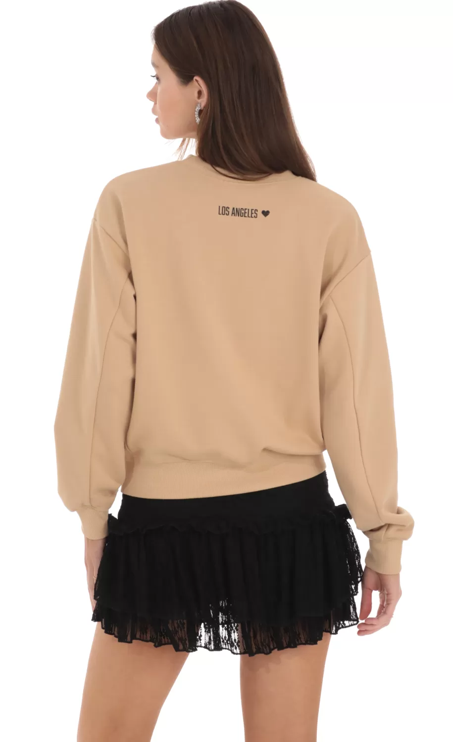 Crew Jumper In Brown^LUCY IN THE SKY Cheap