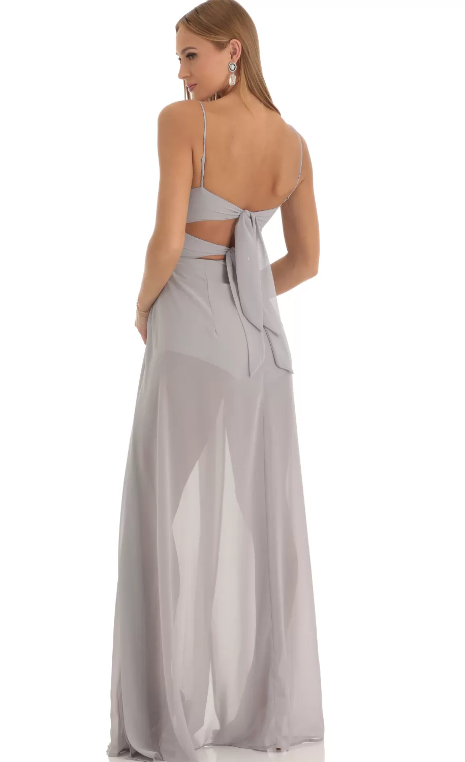 Maxi Dress In Grey^LUCY IN THE SKY New