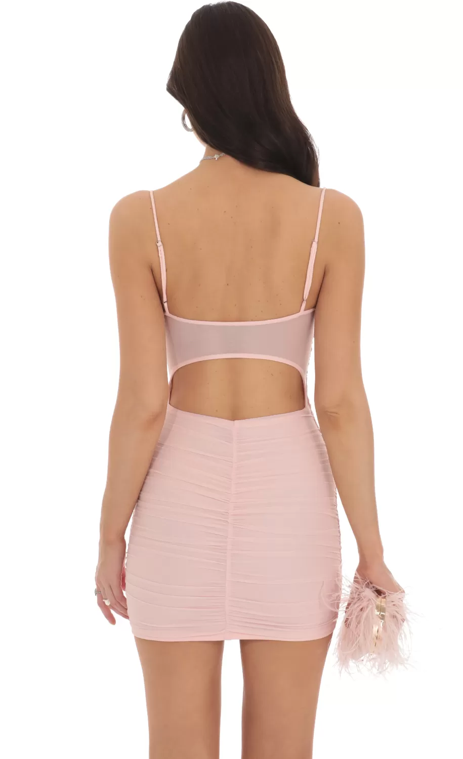 Mesh Bodycon Dress In Light Pink^LUCY IN THE SKY Online