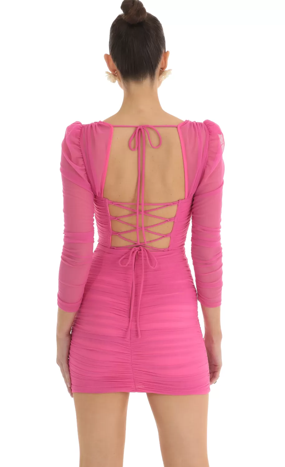 Mesh Corset Dress In Pink^LUCY IN THE SKY Hot