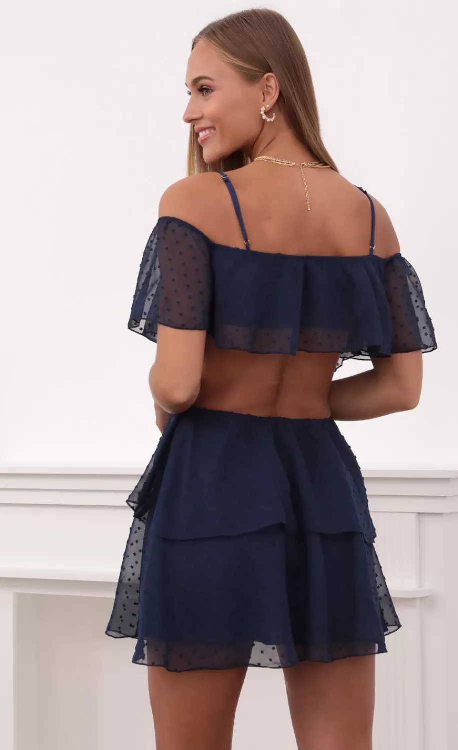 Mesh Cutout Dress In Navy^LUCY IN THE SKY Hot