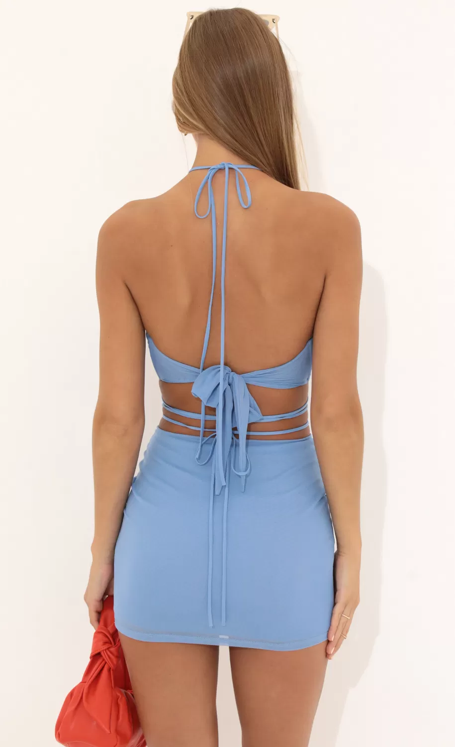 Mesh Two Piece Skirt Set In Blue^LUCY IN THE SKY Best Sale